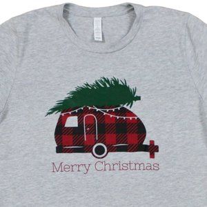 Clearance Sale! 'Christmas Graphic Shirt- Plaid Camper - Only One Left!